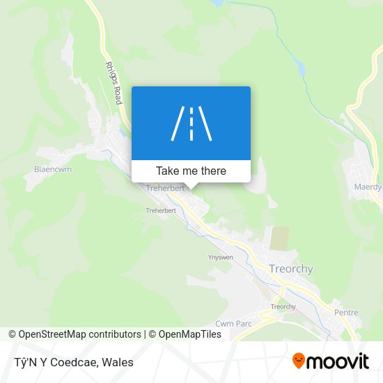 Tŷ'N Y Coedcae map