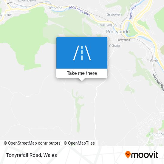 Tonyrefail Road map