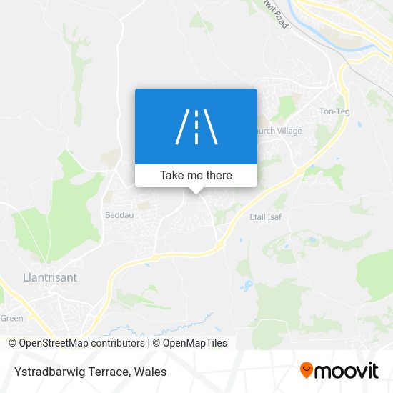 Ystradbarwig Terrace map