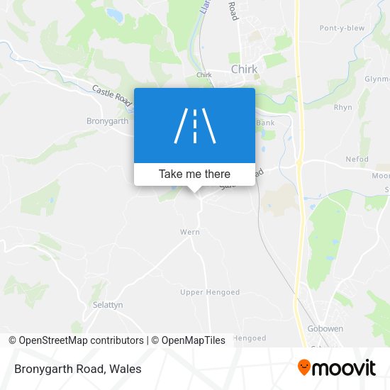 Bronygarth Road map