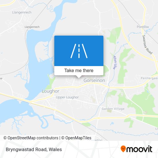 Bryngwastad Road map