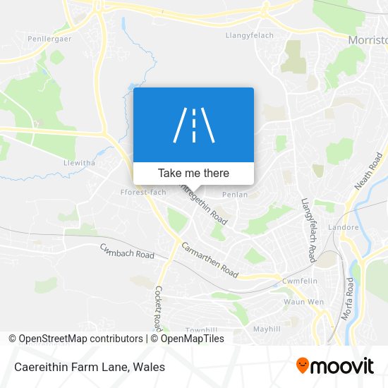 Caereithin Farm Lane map