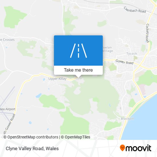 Clyne Valley Road map