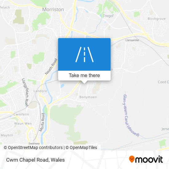 Cwm Chapel Road map