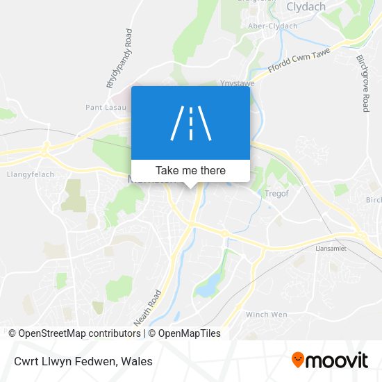 Cwrt Llwyn Fedwen map