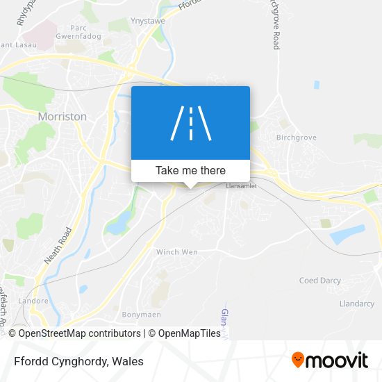 Ffordd Cynghordy map