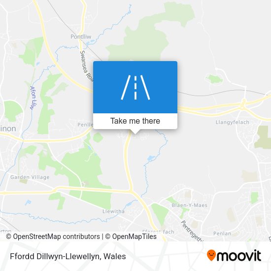 Ffordd Dillwyn-Llewellyn map