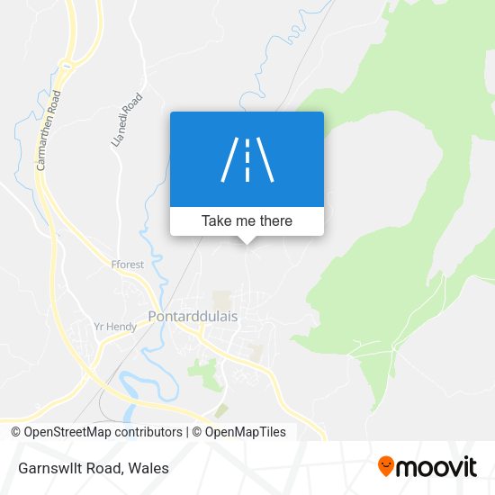 Garnswllt Road map
