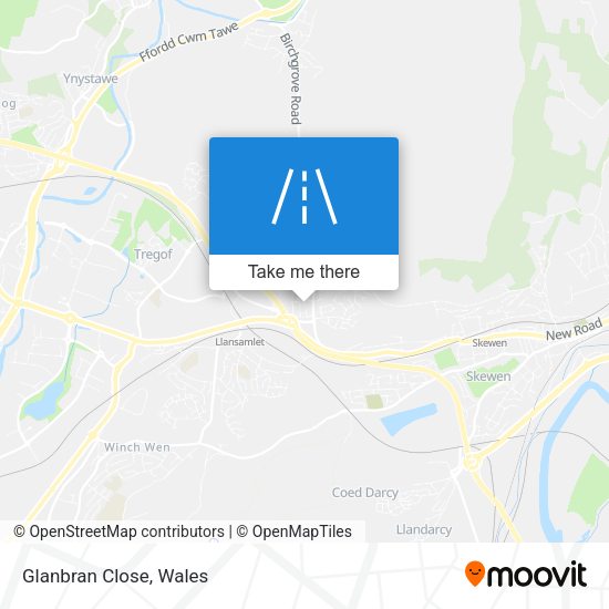 Glanbran Close map