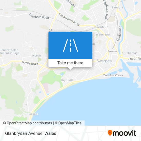 Glanbrydan Avenue map