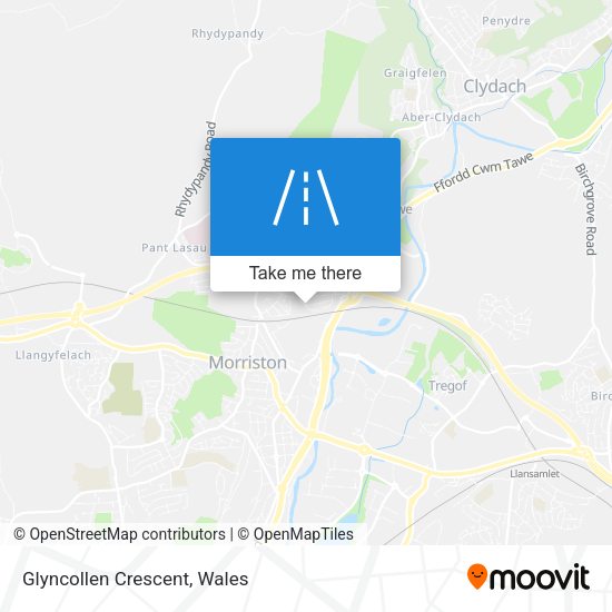Glyncollen Crescent map