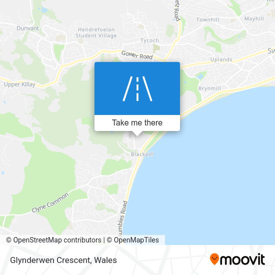Glynderwen Crescent map