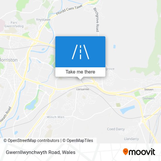 Gwernllwynchwyth Road map