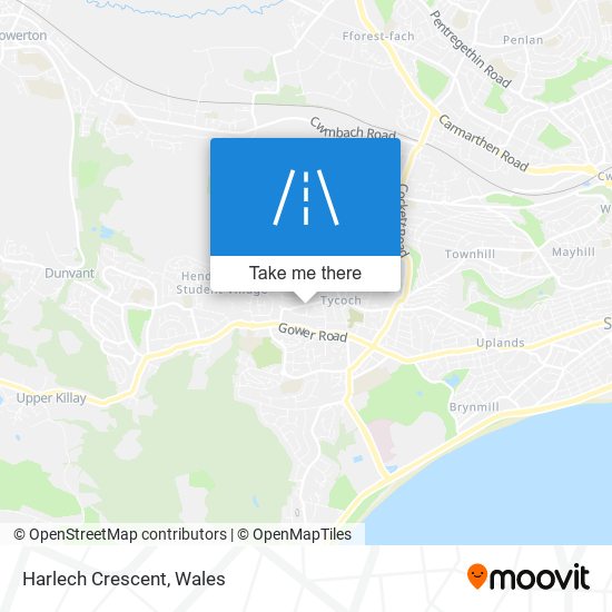 Harlech Crescent map