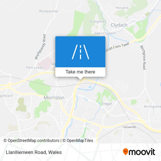 Llanllienwen Road map