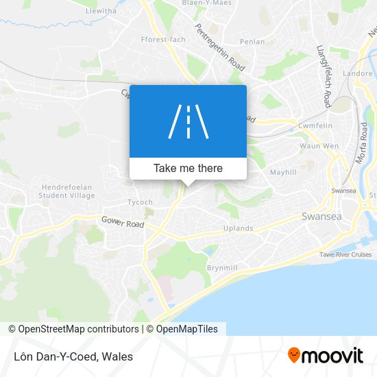 Lôn Dan-Y-Coed map