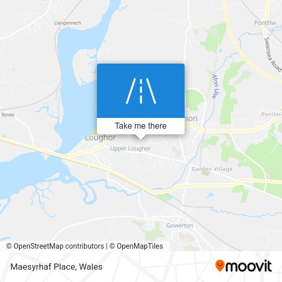 Maesyrhaf Place map