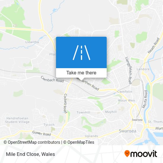 Mile End Close map