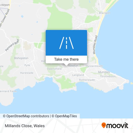 Millands Close map