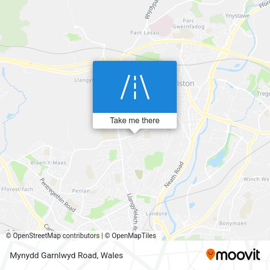 Mynydd Garnlwyd Road map