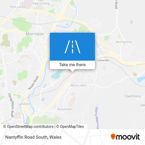 Nantyffin Road South map