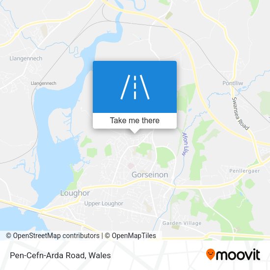 Pen-Cefn-Arda Road map