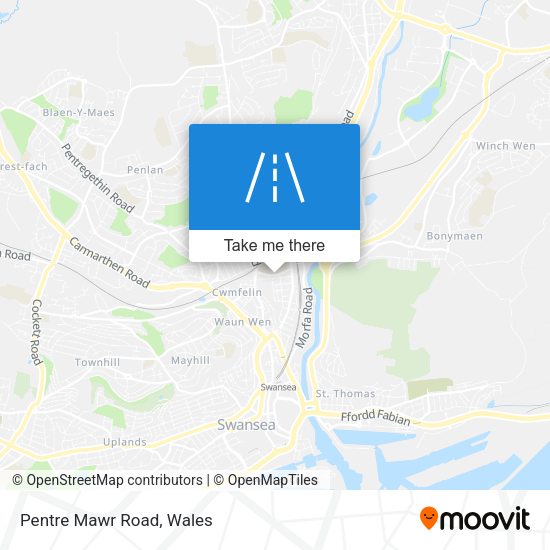 Pentre Mawr Road map