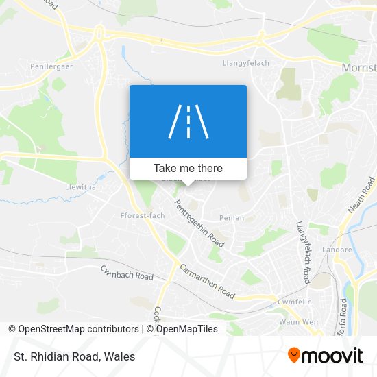 St. Rhidian Road map