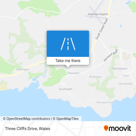 Three Cliffs Drive map