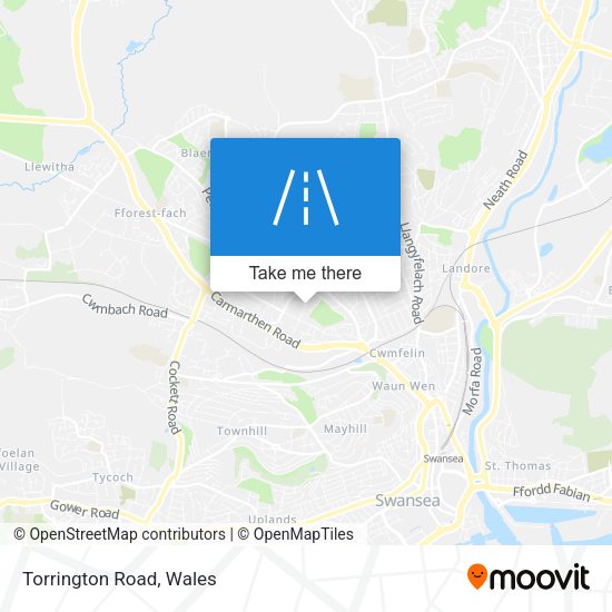 Torrington Road map