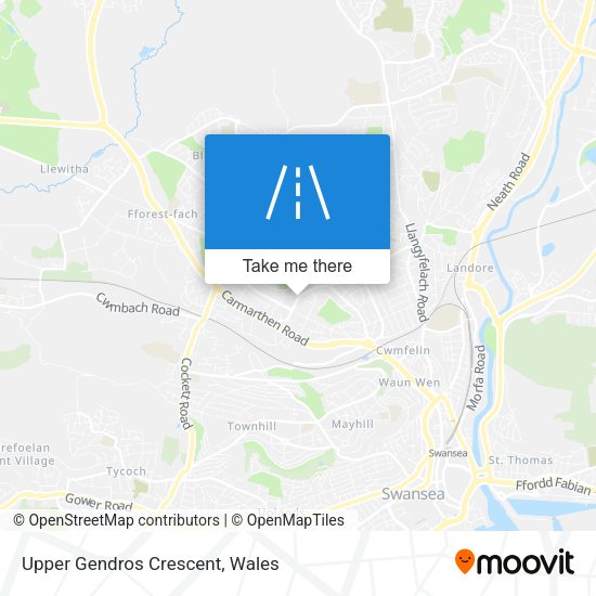 Upper Gendros Crescent map