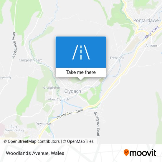 Woodlands Avenue map