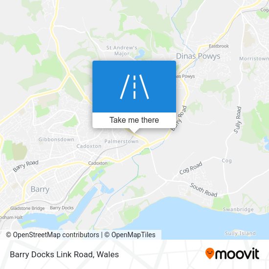 Barry Docks Link Road map