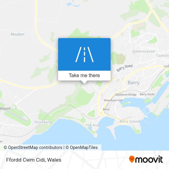 Ffordd Cwm Cidi map