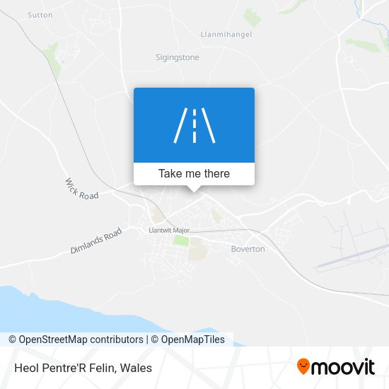 Heol Pentre'R Felin map