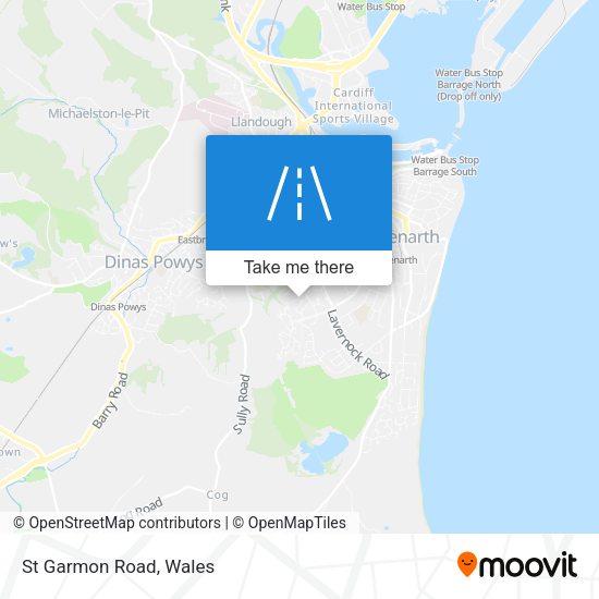St Garmon Road map