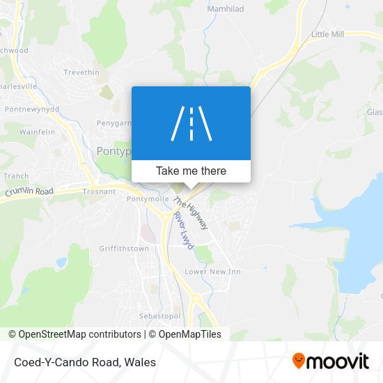Coed-Y-Cando Road map