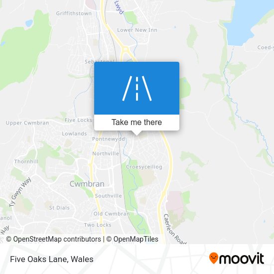 Five Oaks Lane map