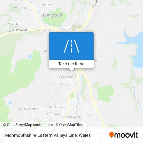 Monmouthshire Eastern Valleys Line map
