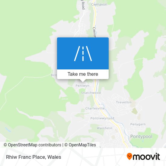 Rhiw Franc Place map