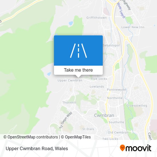 Upper Cwmbran Road map