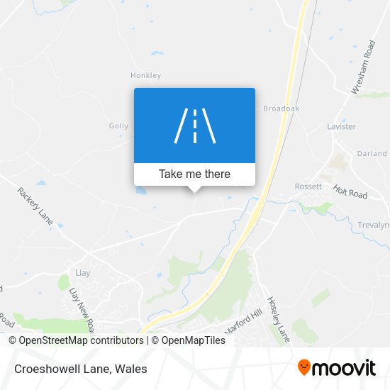 Croeshowell Lane map