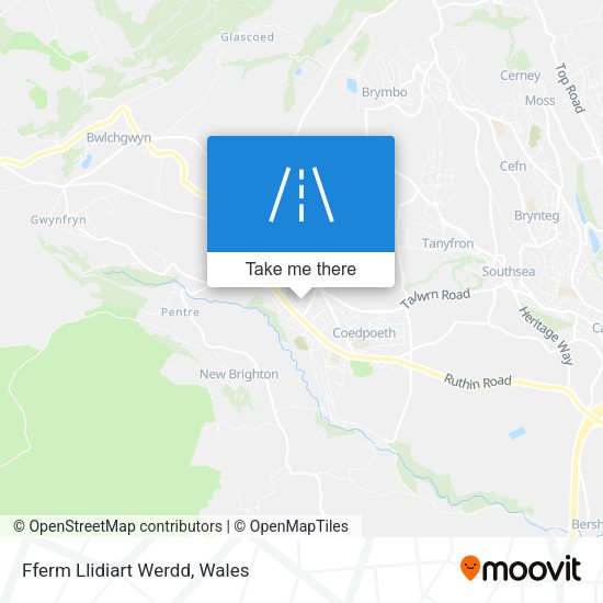 Fferm Llidiart Werdd map