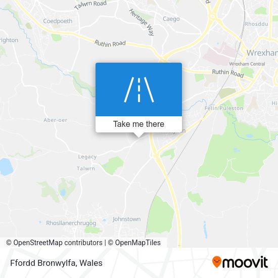 Ffordd Bronwylfa map