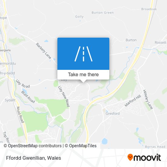 Ffordd Gwenllian map