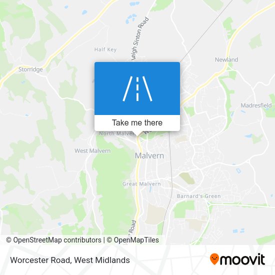 Worcester Road map