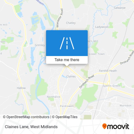 Claines Lane map