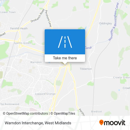 Warndon Interchange map