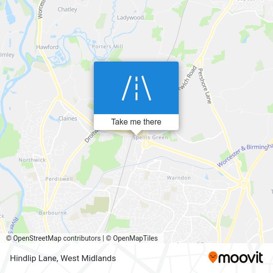 Hindlip Lane map