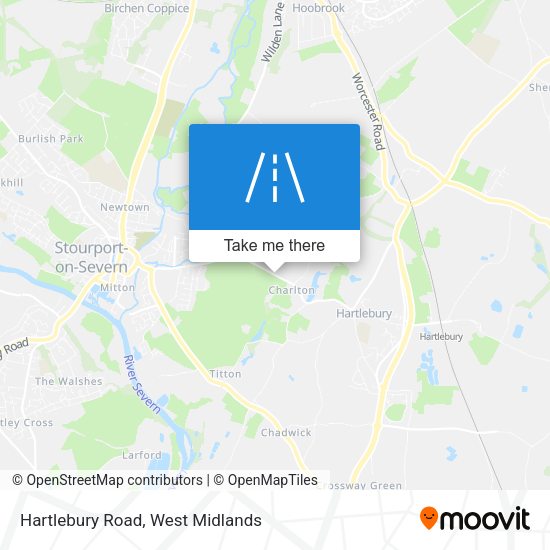 Hartlebury Road map